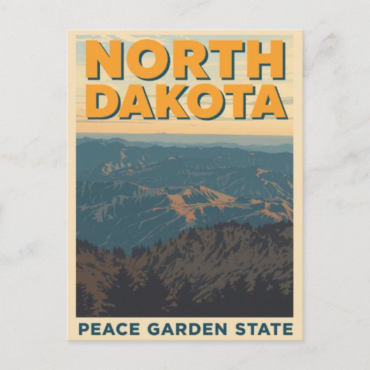 North Dakota Mountain View Briefkaart (Voorkant)