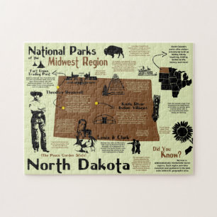 North Dakota National Parks Infographic Map Legpuzzel