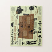 North Dakota National Parks Infographic Map Legpuzzel (Verticaal)