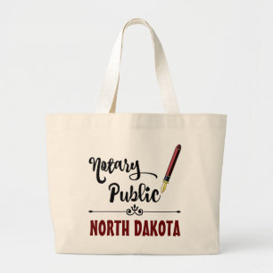 North Dakota notaris Public Ink Pen Grote Tote Bag
