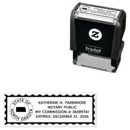 North Dakota Notary Zelfinking Rubber Stamp Zelfinktende Stempel