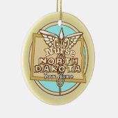 North Dakota Nurse Caduceus  Keramisch Ornament (Rechts)