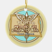 North Dakota Nurse Caduceus  Keramisch Ornament (Voorkant)
