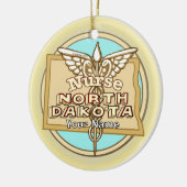 North Dakota Nurse Caduceus  Keramisch Ornament (Links)