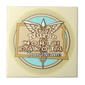 North Dakota Nurse Caduceus Tile Tegeltje (Voorkant)