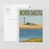 North Dakota - Old Farmstead - Green Briefkaart (Voorkant / Achterkant)