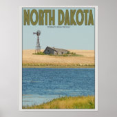 North Dakota - Old Farmstead - Green Poster (Voorkant)