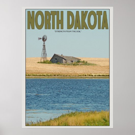 North Dakota - Old Farmstead - Green Poster (Voorkant)