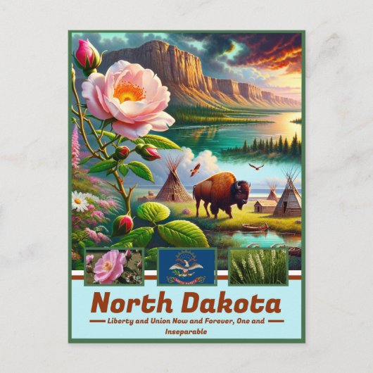 North Dakota Panorama: Schilderachtig reis Briefkaart (Voorkant)