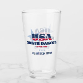 North Dakota Patriotic Pride gepersonaliseerd Glas