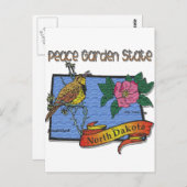 North Dakota Peace Garden State Lark Rose Briefkaart (Voorkant / Achterkant)