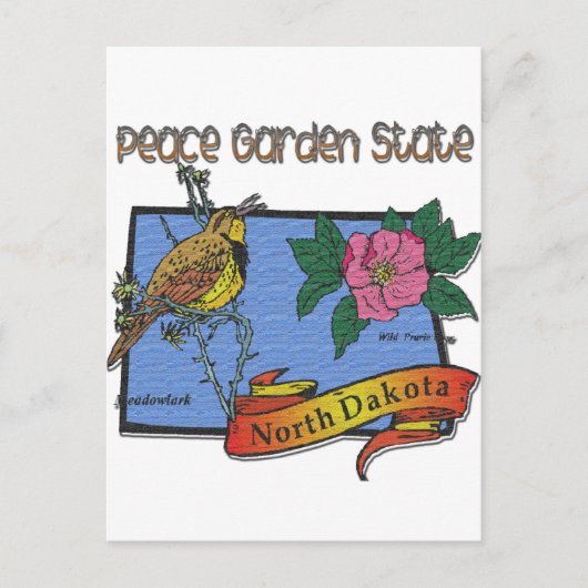 North Dakota Peace Garden State Lark Rose Briefkaart (Voorkant)