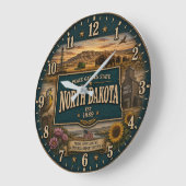 North Dakota Peace Garden State Prairie Rustic  Grote Klok (Hoek)