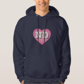 North Dakota Pink Fade Heart - Ik hou van ND Hoodie (Voorkant)