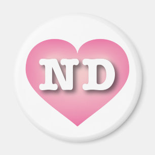 North Dakota Pink Fade Heart - Ik hou van ND Magneet
