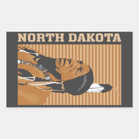 North Dakota Rechthoekige Sticker (Voorkant)