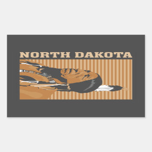 North Dakota Rechthoekige Sticker