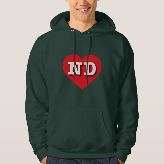 North Dakota Red Heart - Ik hou van ND Hoodie (Voorkant)
