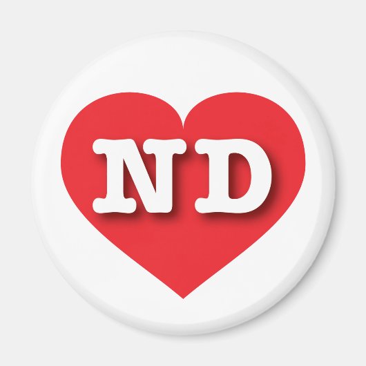 North Dakota Red Heart - Ik hou van ND Magneet (Voorkant)