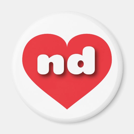 North Dakota Red Heart - Ik hou van ND Magneet (Voorkant)