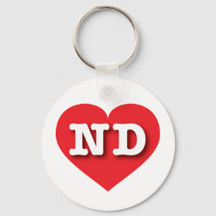 North Dakota Red Heart - Ik hou van ND Sleutelhanger