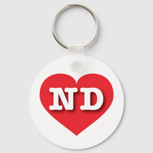 North Dakota Red Heart - Ik hou van ND Sleutelhanger (Voorkant)