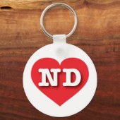 North Dakota Red Heart - Ik hou van ND Sleutelhanger (Voorkant)