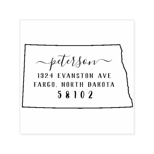 North Dakota retour adres stempel zelf-inkt (Design)