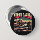 North Dakota Ronde Button 7,6 Cm (Voorkant /achterkant)