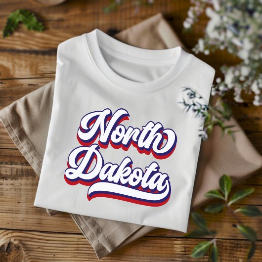 North Dakota Rood Wit en Blauw T-shirt