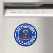 North Dakota Round Emblem Magneet (Insitu (Vaatwasser))
