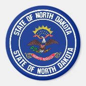 North Dakota Round Emblem Magneet (Voorkant)