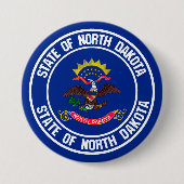 North Dakota Round Emblem Ronde Button 7,6 Cm (Voorkant)