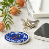 North Dakota Round Emblem Sleutelhanger (Zijkant)