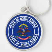 North Dakota Round Emblem Sleutelhanger (Voorkant)