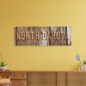 North Dakota rustieke houten muur canvas teken Afdruk (Insitu (Woonkamer))