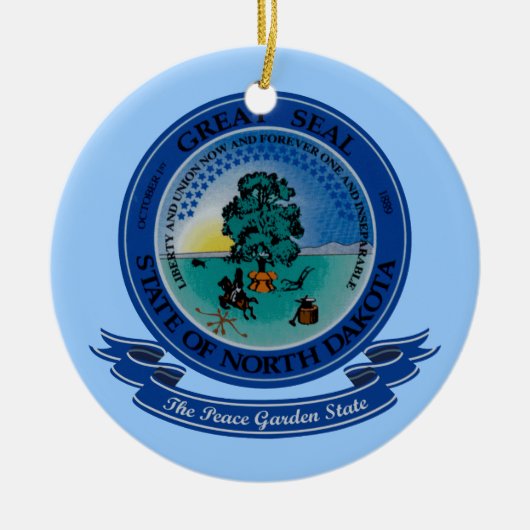 North Dakota Seal Keramisch Ornament (Voorkant)