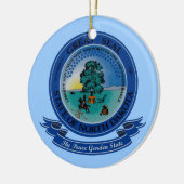 North Dakota Seal Keramisch Ornament (Links)