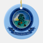 North Dakota Seal Keramisch Ornament (Achterkant)