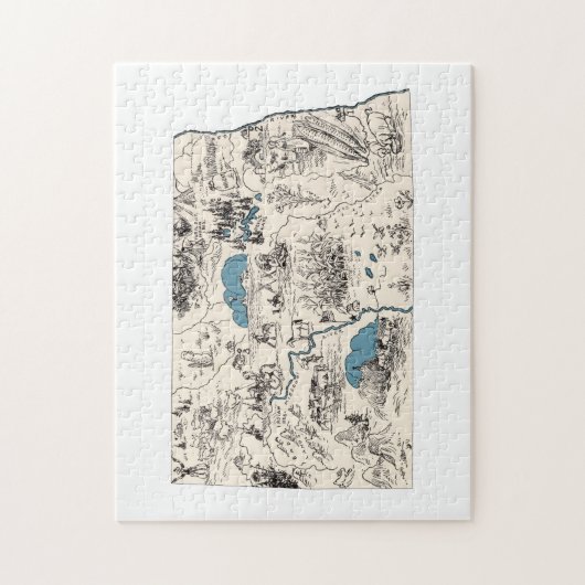 North Dakota Shaped Dakotan  Afbeelding Map Legpuzzel (Verticaal)