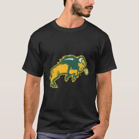 North Dakota State Bizon Links Borst Icoon T-shirt (Voorkant)