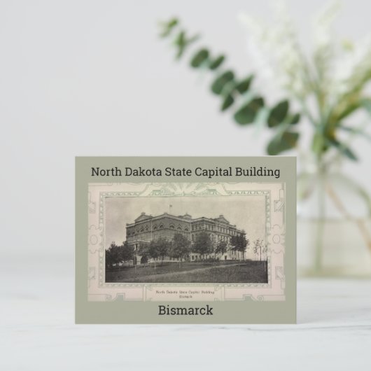 North Dakota State Capital Building 1908 Briefkaart (Staand voorkant)