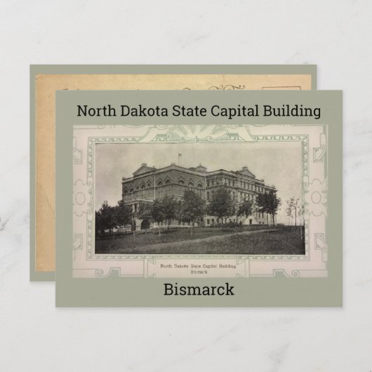 North Dakota State Capital Building 1908 Briefkaart (Voorkant / Achterkant)