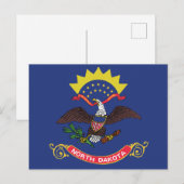 North Dakota State Flag Peace Garden Eagle Briefkaart (Voorkant / Achterkant)