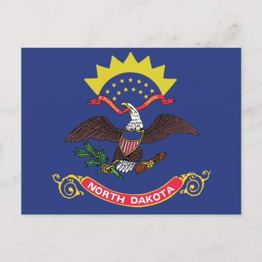 North Dakota State Flag Peace Garden Eagle Briefkaart (Voorkant)