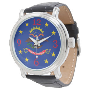 North Dakota State Flag Watch Design Horloge