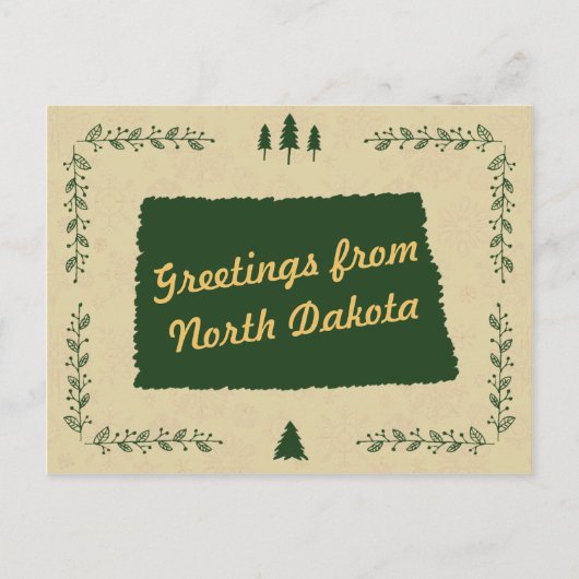 North Dakota State Kerstvakantie Groeten Feestdagenkaart (Voorkant)