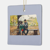 North Dakota State Photo insert and town name Keramisch Ornament (Links)