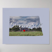North Dakota State Photo insert and town name Poster (Voorkant)