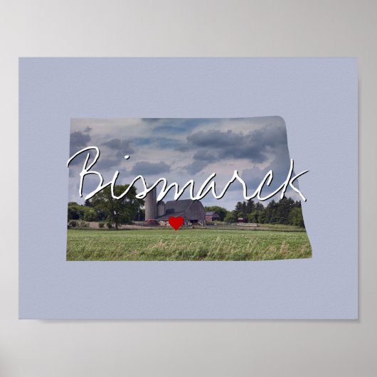 North Dakota State Photo insert and town name Poster (Voorkant)